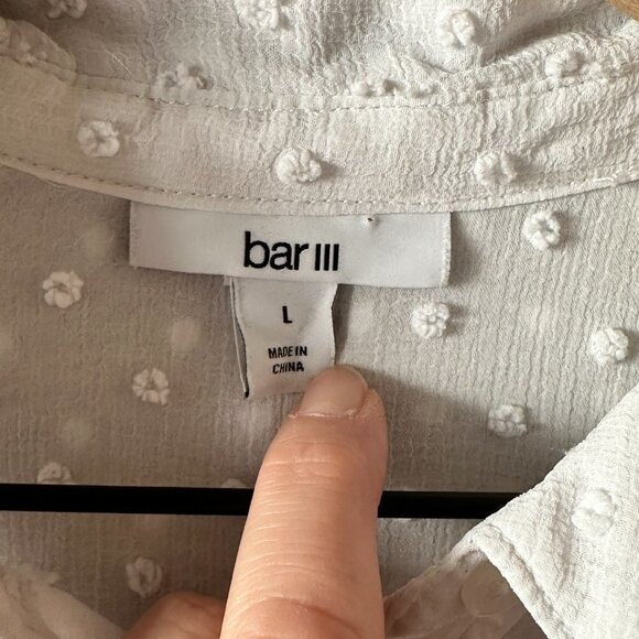 Women's L Bar lll Clip-Dot Blouse Button Down Point Collar - Picture 6 of 8